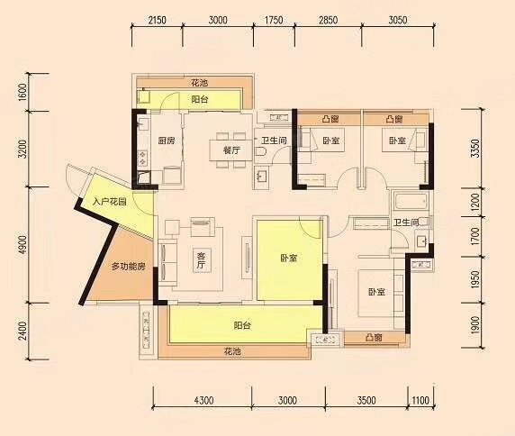 中洲半岛城邦4室2厅2卫126.98㎡南北81万