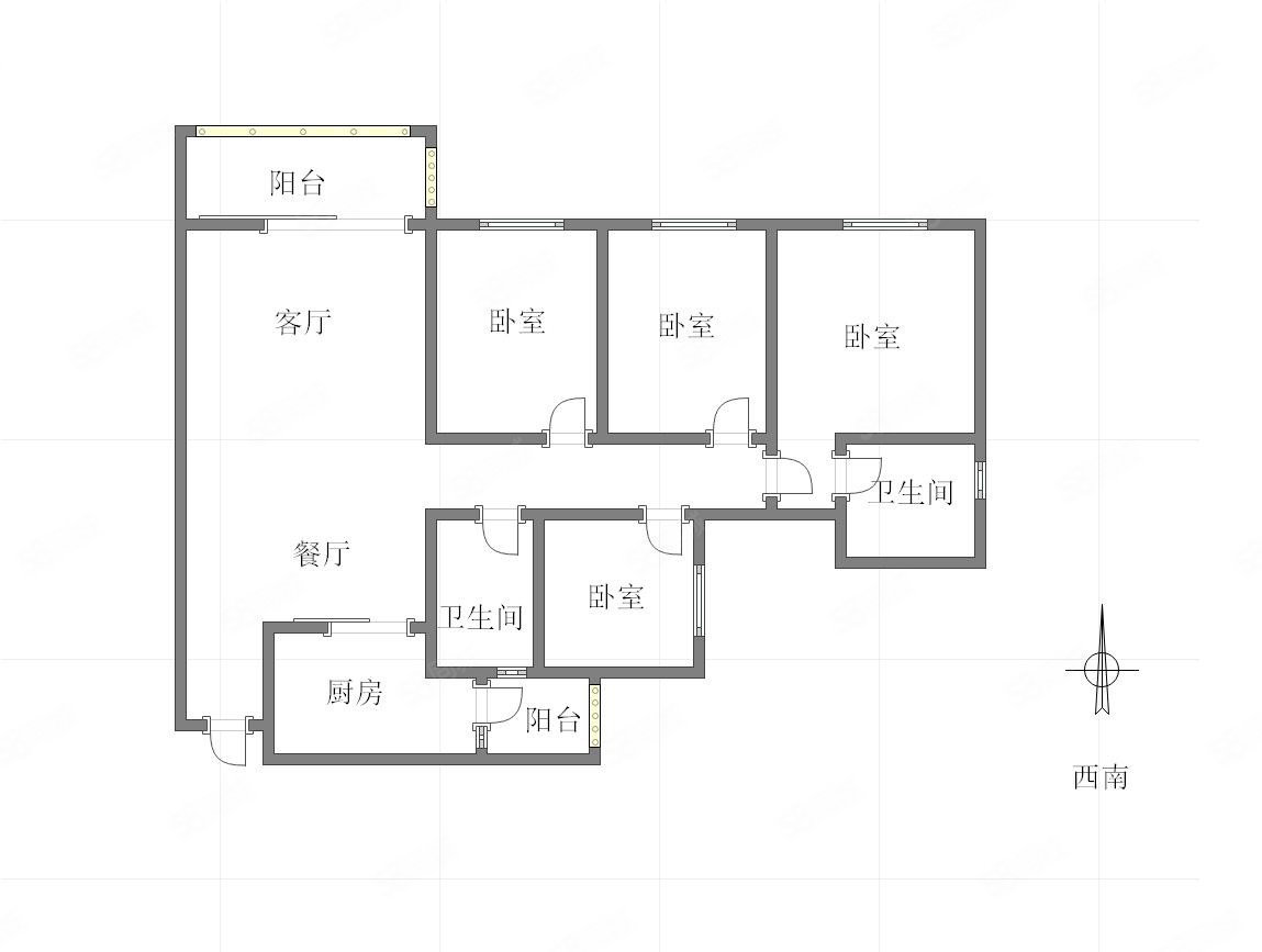 天誉智慧城樾江山4室2厅2卫116.3㎡西南143万