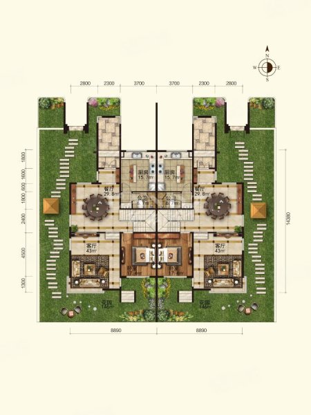 优山美地(C区)4室3厅4卫389㎡南2900万