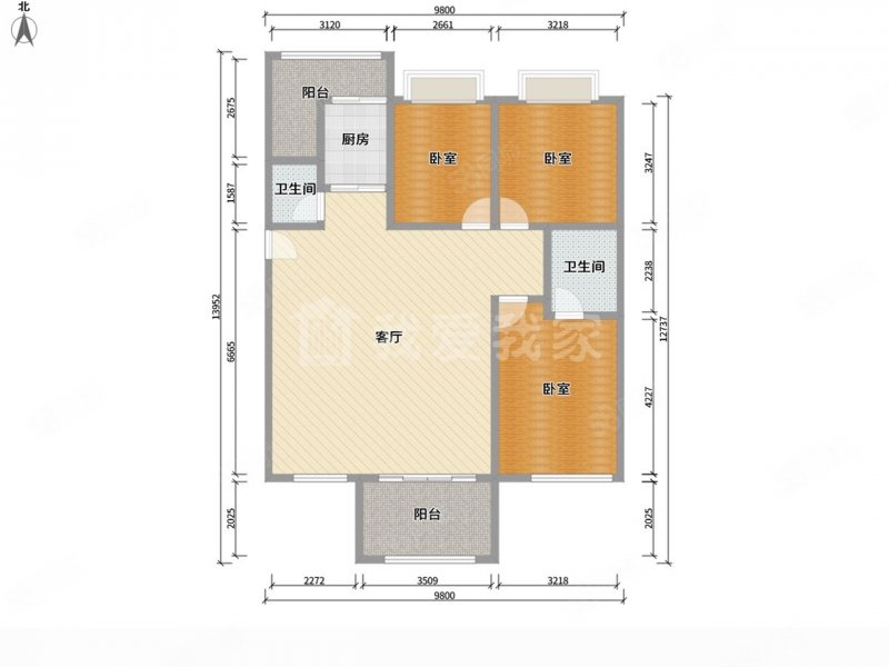 兰亭御湖城东区3室2厅2卫145㎡南北120万