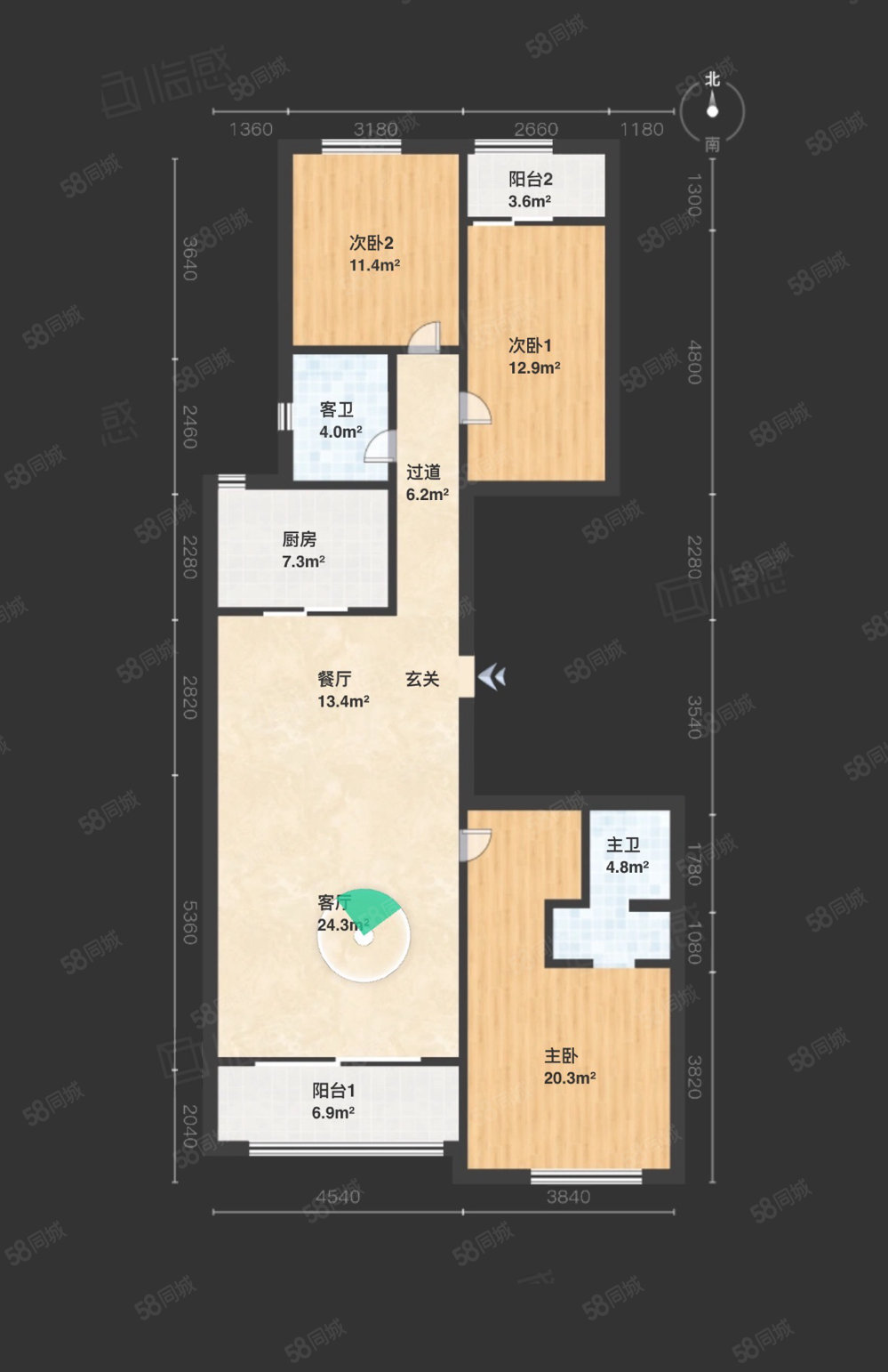 西景悦府3室2厅2卫136㎡南北299万