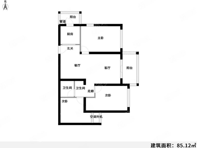 万科金域国际3室2厅1卫89㎡东95万