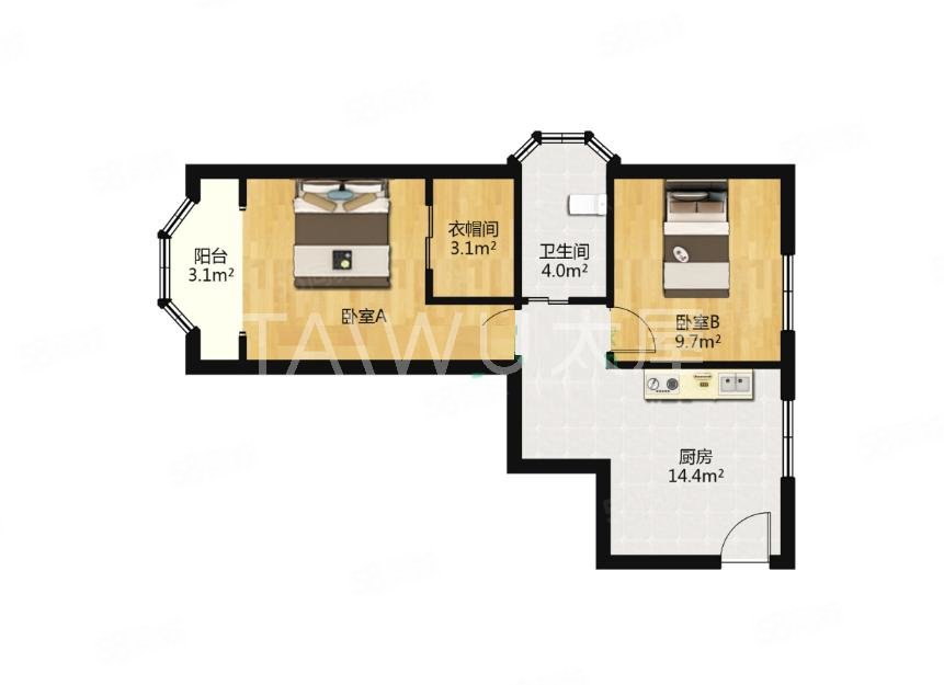 长寿新村(普陀)2室1厅1卫70.02㎡南北498万