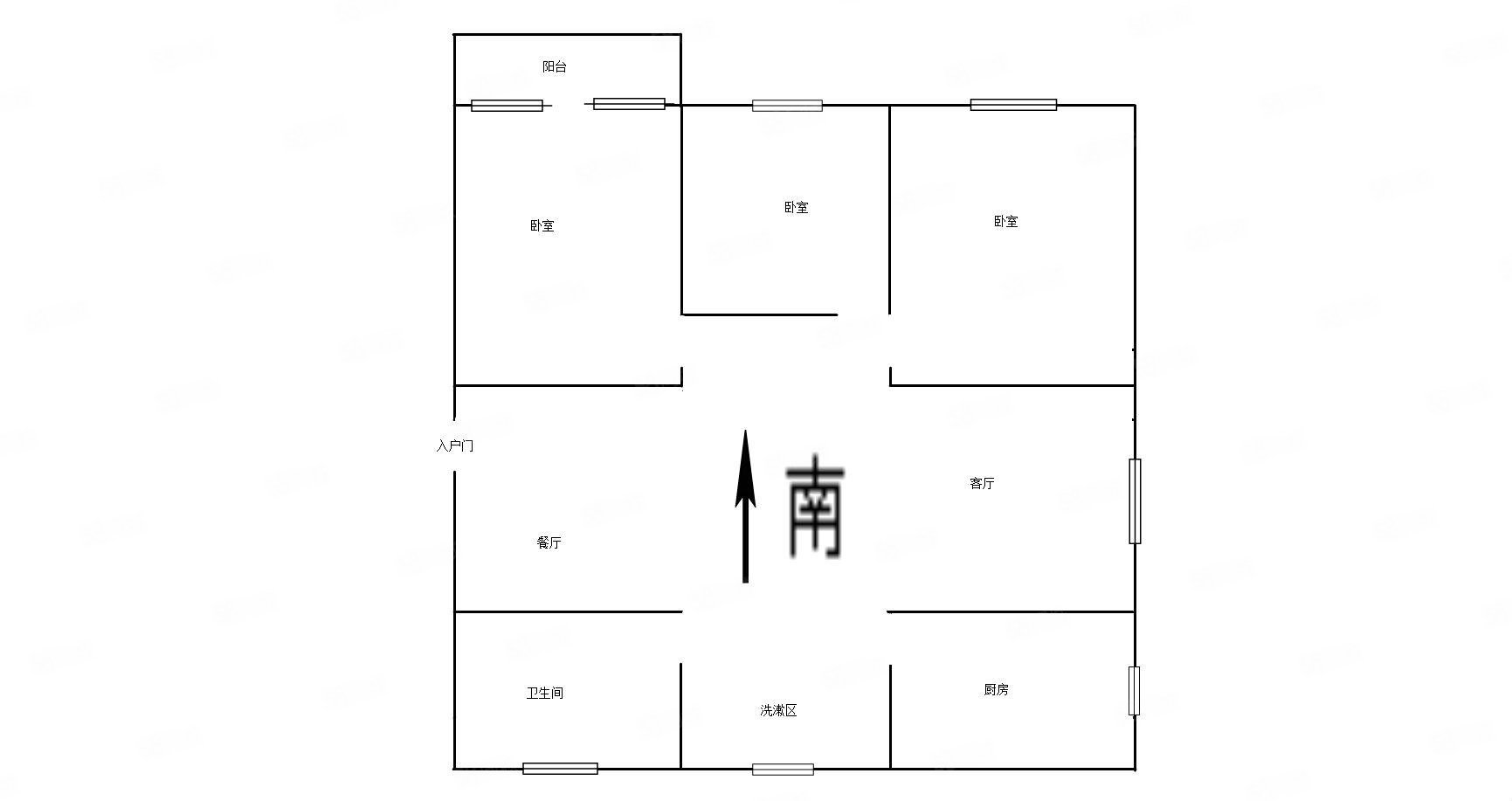 东方第一城(商住楼)3室2厅1卫120.07㎡南北67.9万