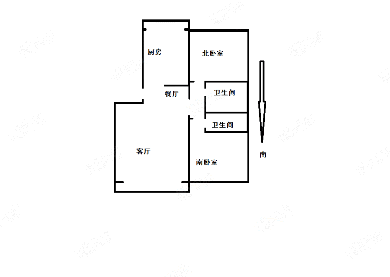 檀营小区2室2厅2卫101.46㎡南北179万