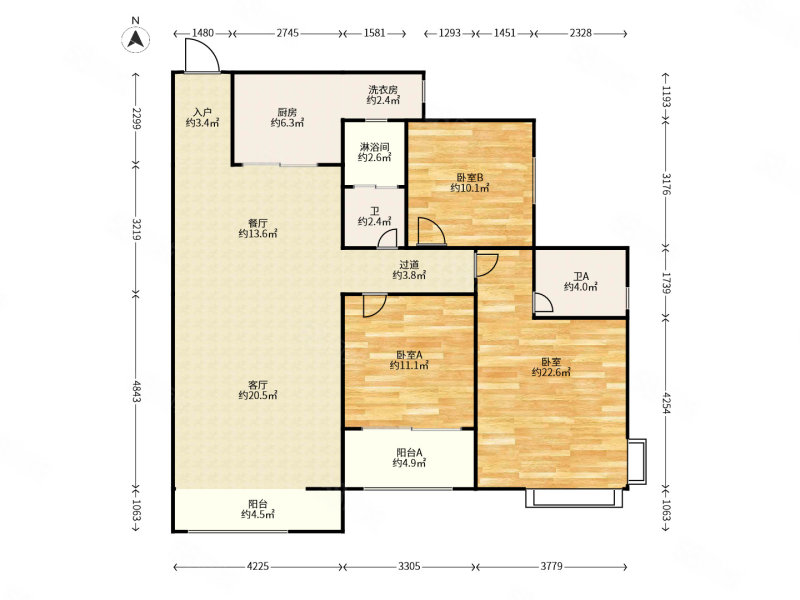 柴桑春天二区3室2厅2卫137.96㎡南153万