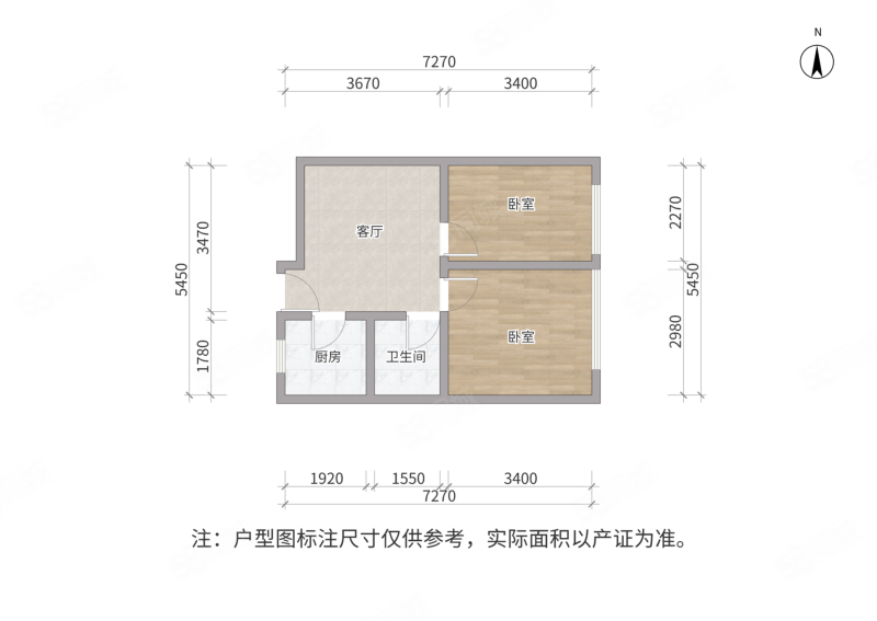 融创亚美利加2室1厅1卫56.02㎡西南90万