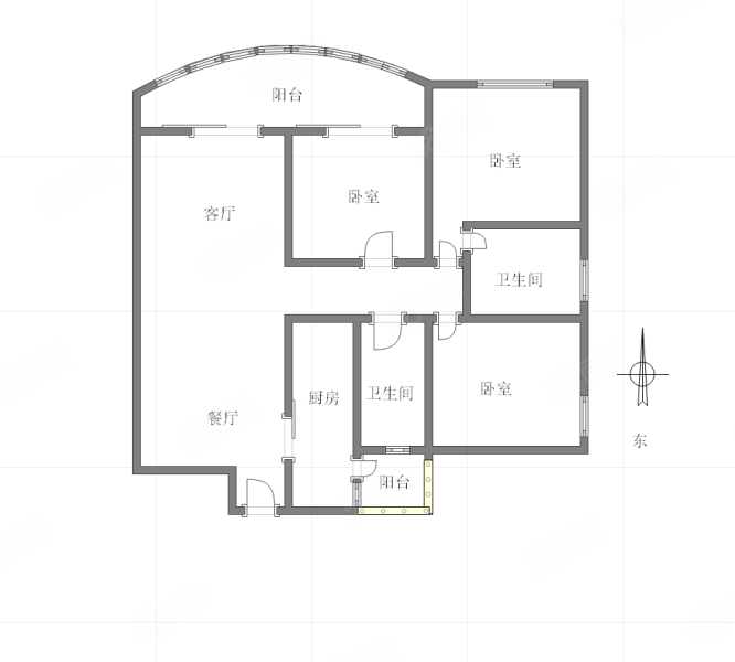 长安丽都3室2厅2卫123㎡东155万