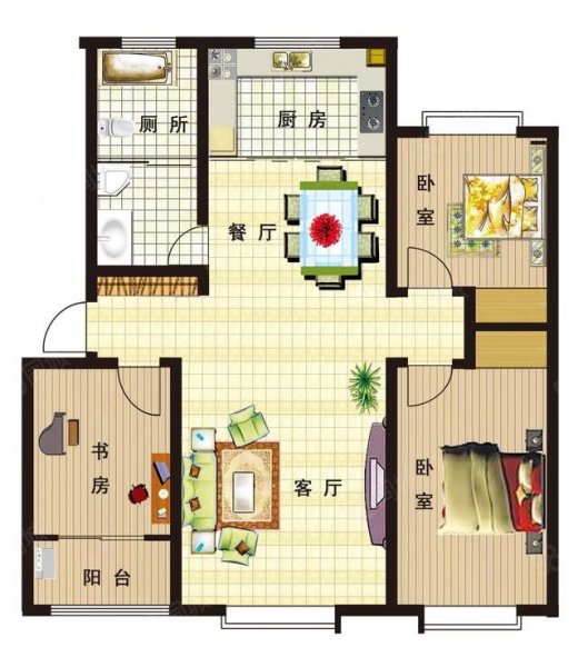 荣华小区3室2厅1卫60㎡南北38万