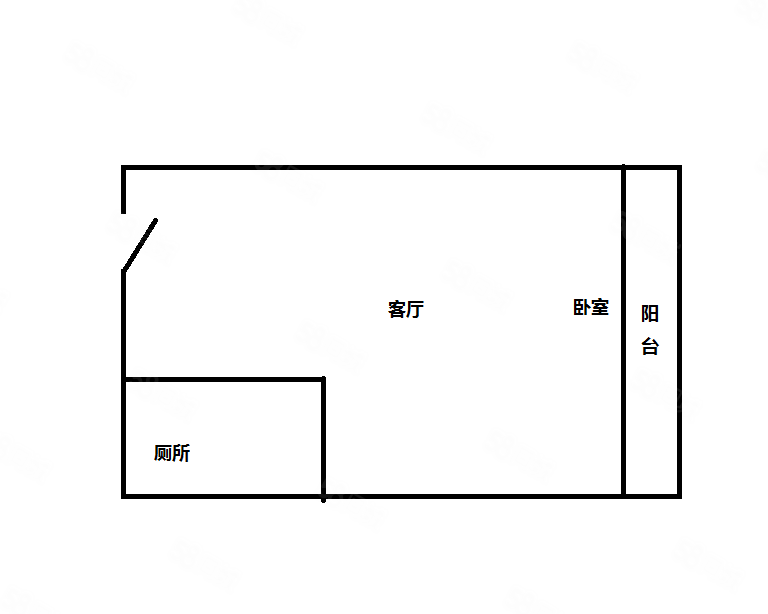 新力铂园1室1厅1卫44.66㎡东南42万