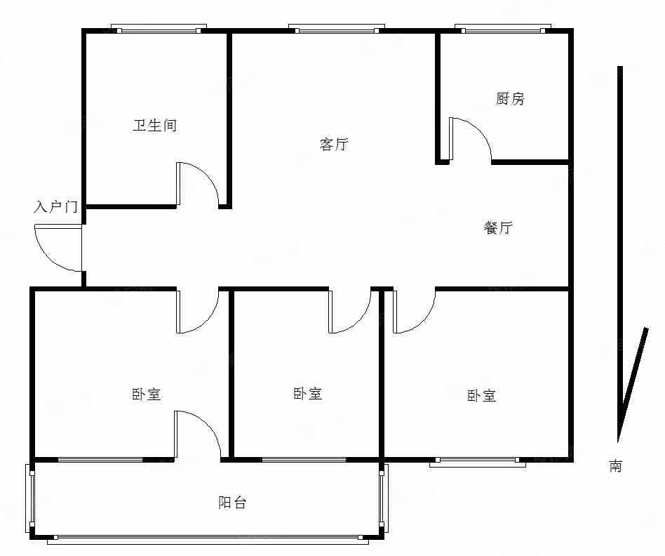 金属公司家属院3室2厅1卫124.22㎡南北64万