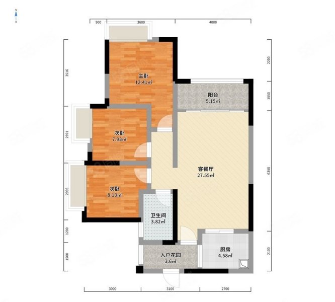 嘉来涪滨印象3室2厅1卫89㎡东南78万