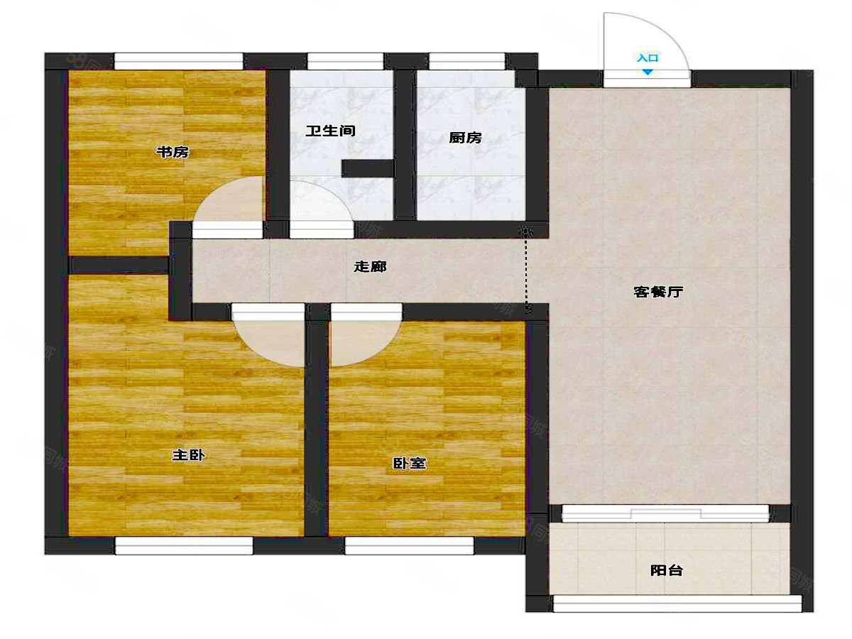 紫薇苑3室2厅1卫96㎡南28万