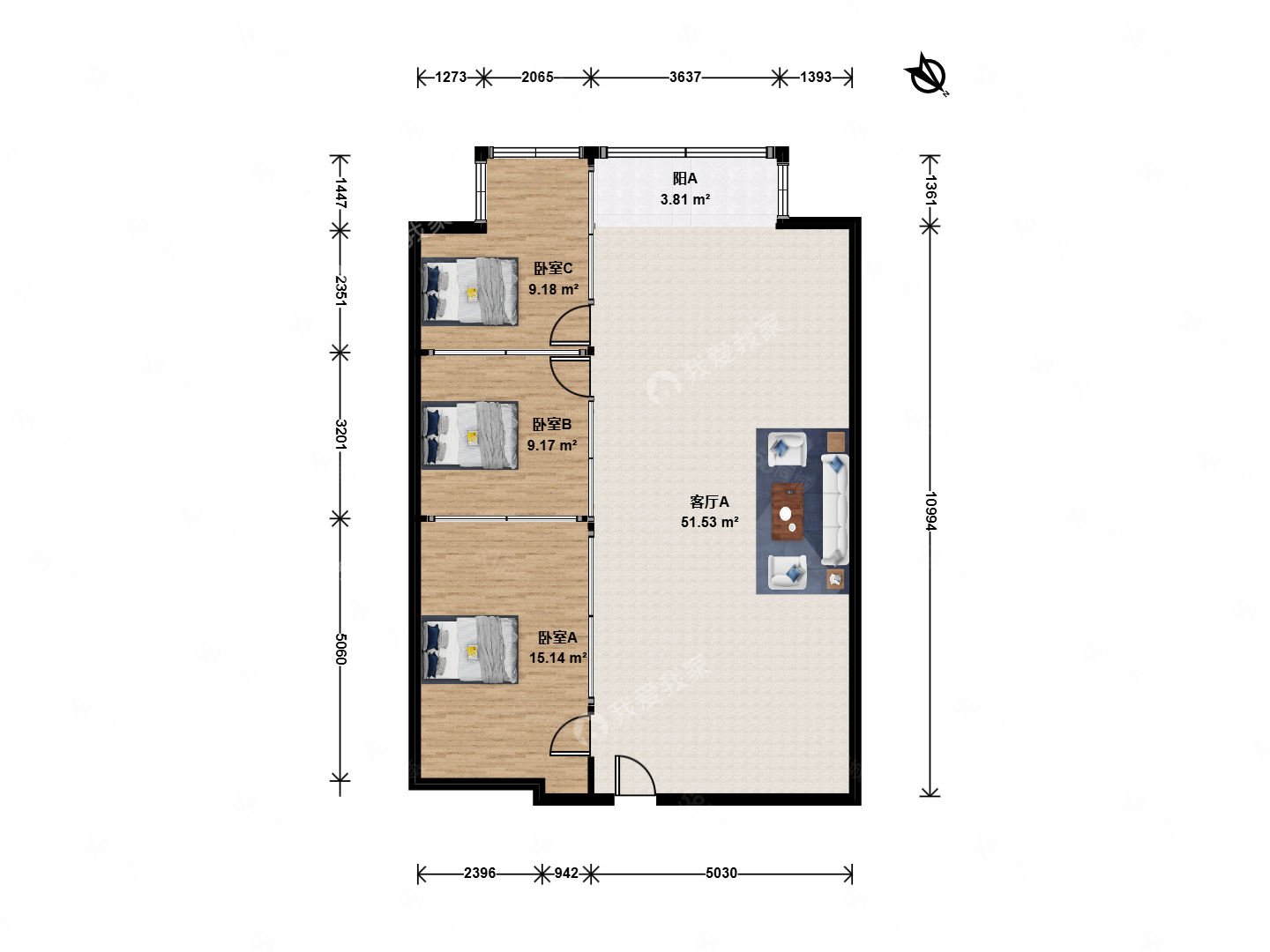 華杰大廈3室1廳0衛(wèi)128.14㎡西南498萬