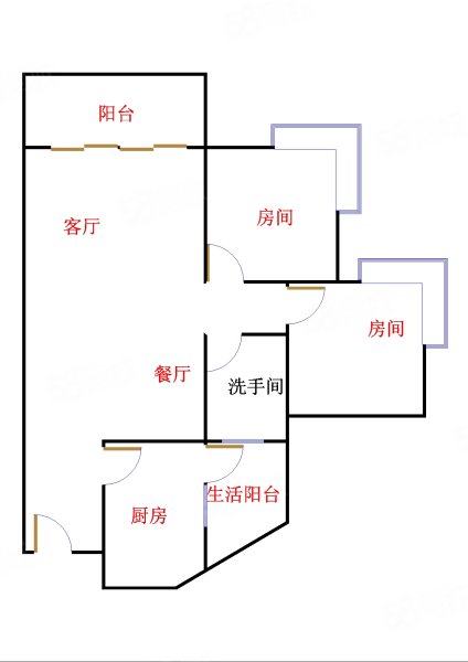 尚东峰景2室2厅1卫86.7㎡南北410万