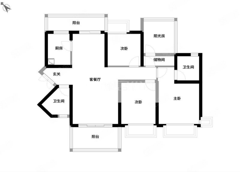 江南万达华府4室2厅2卫120㎡南北136万