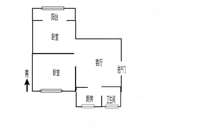 汽运东村2室1厅1卫74.8㎡南北40万