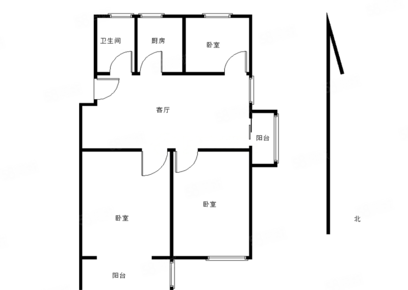 玄武汇景佳园3室2厅1卫99.56㎡南北260万