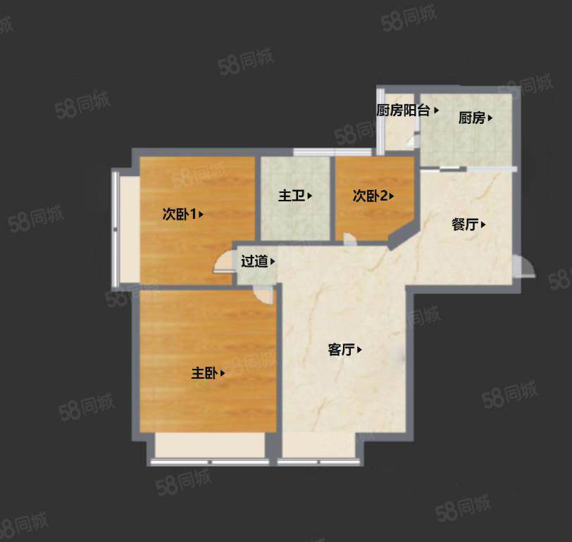 怡园小区(黄埔)3室2厅1卫65.39㎡南200万