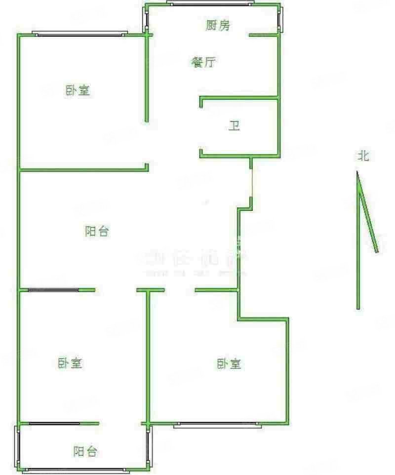 制锦市福祥街小区3室2厅1卫79.98㎡南北103万