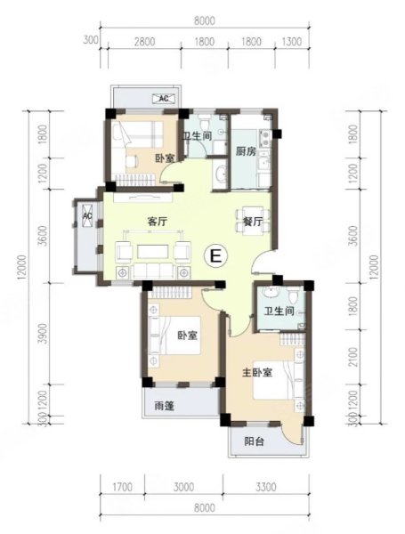 海涛新都D区阳光托斯卡纳北区(1-30号楼)3室2厅2卫87㎡南北29.5万