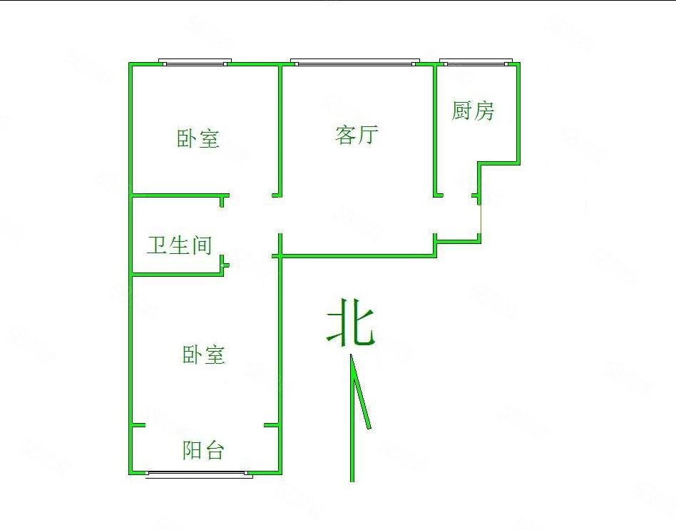 秀兰城市绿洲南区2室1厅1卫91.1㎡南北84.8万