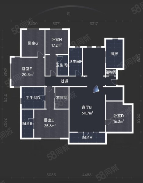 全运村翡翠园(B区)5室3厅3卫273.89㎡南北700万