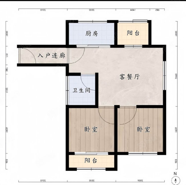 结网嘉苑西区2室2厅1卫80.54㎡南123万