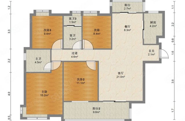 华鹏梧桐邑九棠府4室2厅138.05㎡79万二手房图片