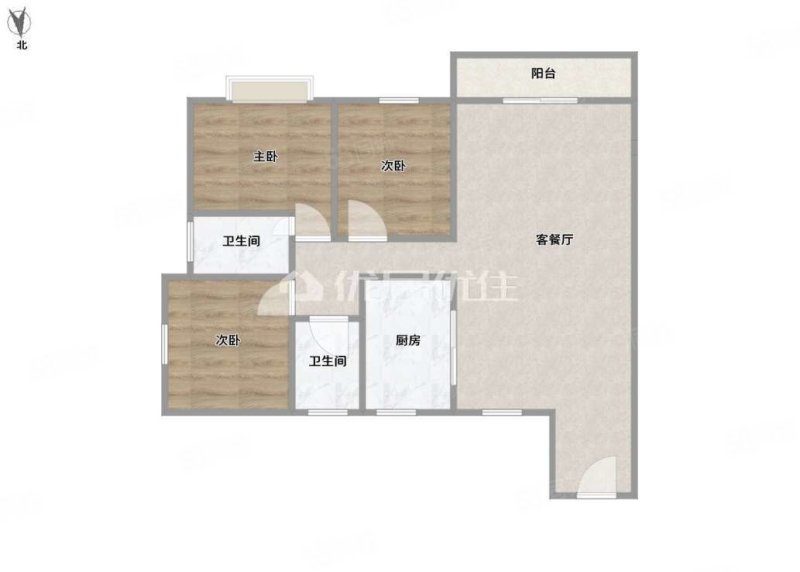 新城悦隽江山3室2厅2卫99㎡南北130万