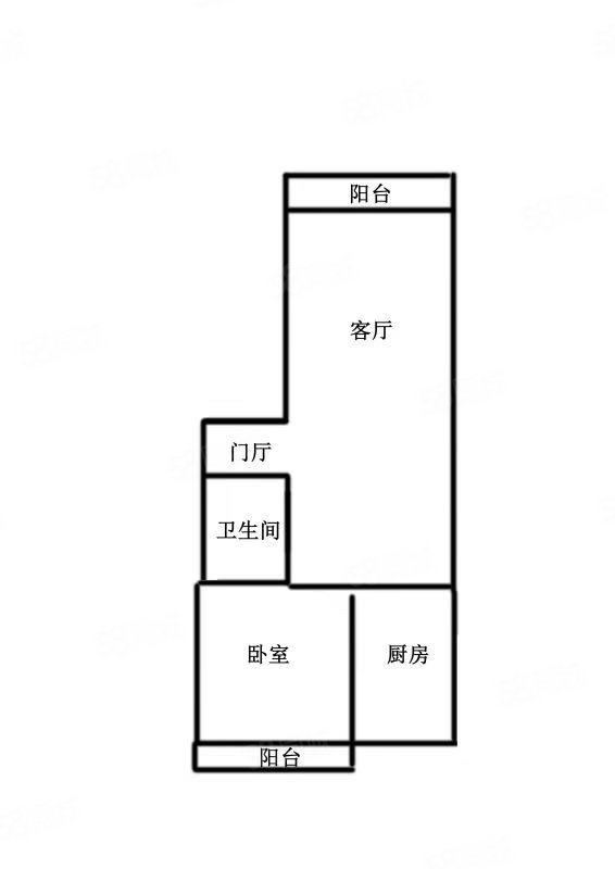 红树林花园1室1厅1卫56.5㎡南北33万