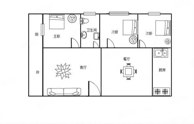 永生家园3室2厅1卫108㎡南北68万