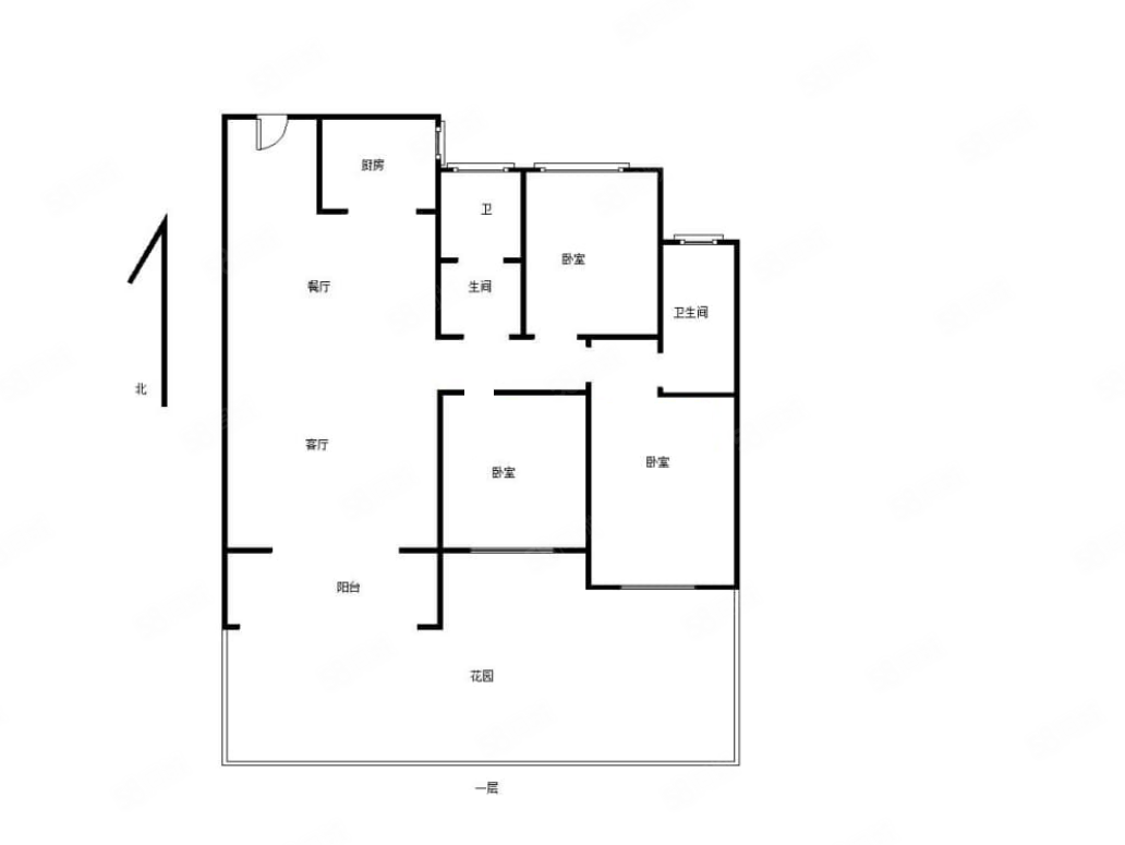 建业大城小院3室2厅2卫119㎡南北108万