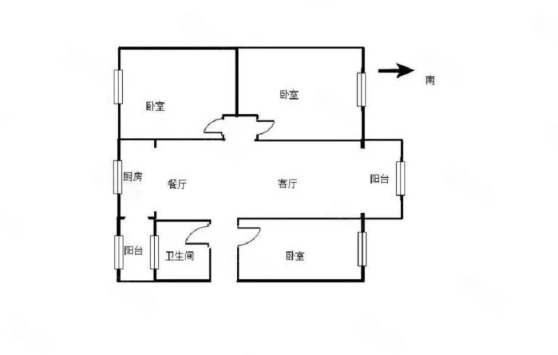 江东花城3室2厅1卫101.07㎡南北125万