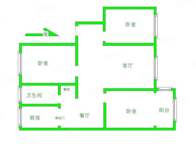 淮海家属九院3室2厅1卫117㎡南北88万