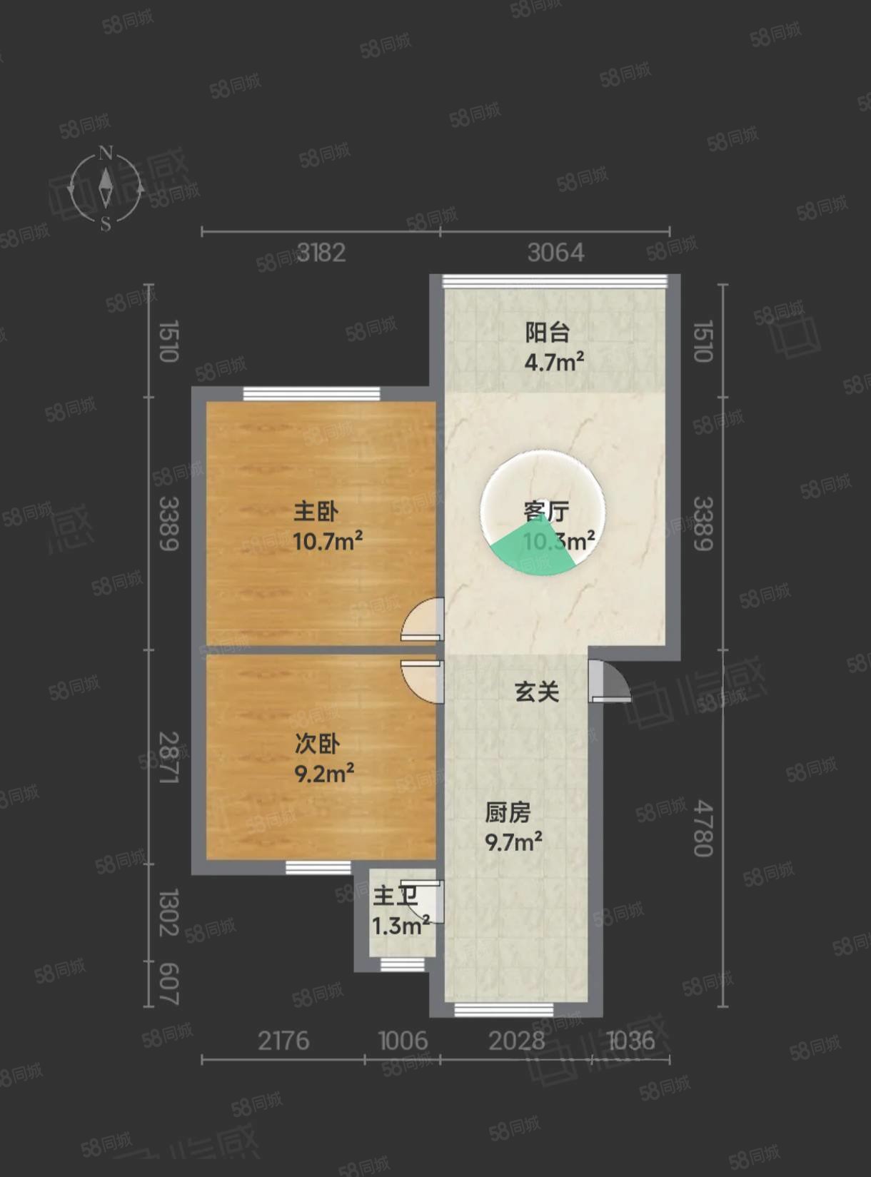 64小区2室1厅1卫44.5㎡北16.8万