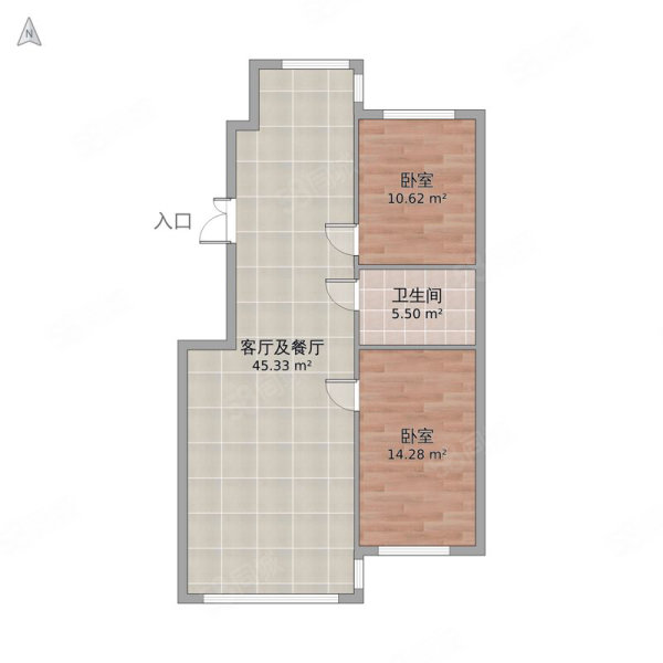 延大家属楼2室1厅1卫73㎡南北42万