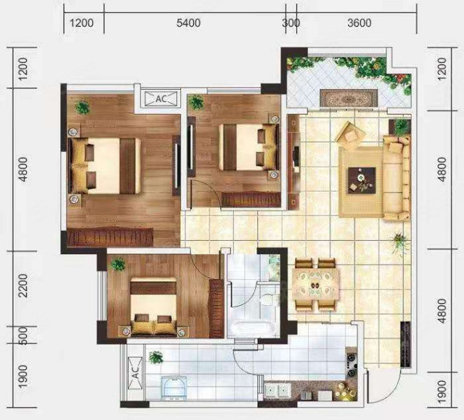 宝龙世家3室2厅2卫89㎡南北89.8万