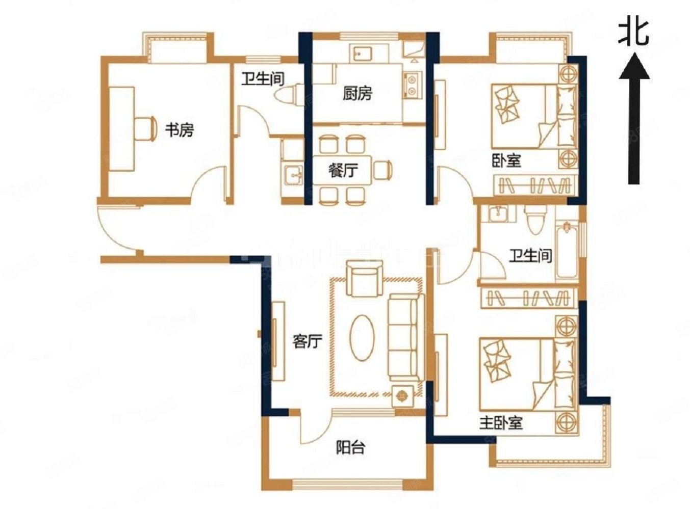 送车位南北通透毛坯大三房东方今典中央城急售103万有证