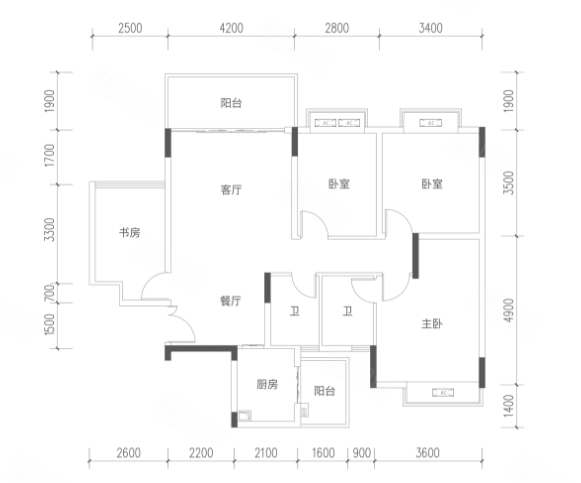 信昌桂海晴岚3室2厅2卫109㎡南85万