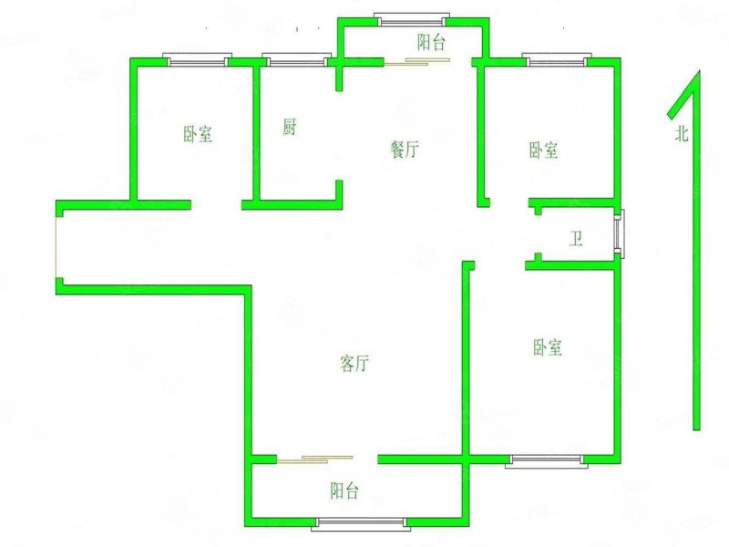 加侨中梁湖山一品3室2厅1卫97㎡南68万