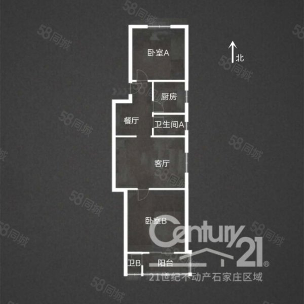 银通小区2室2厅2卫95.31㎡南北99万