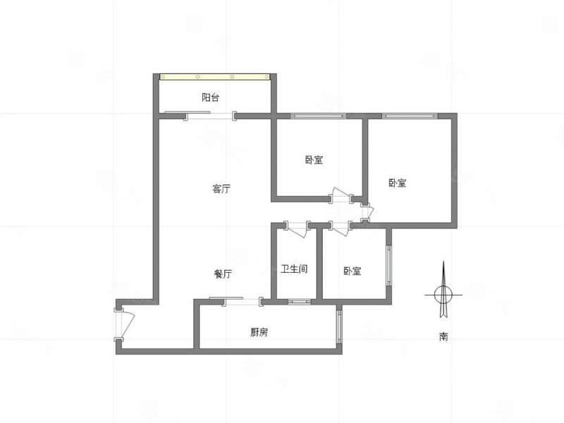 中房那里3室2厅1卫81.62㎡南北91万