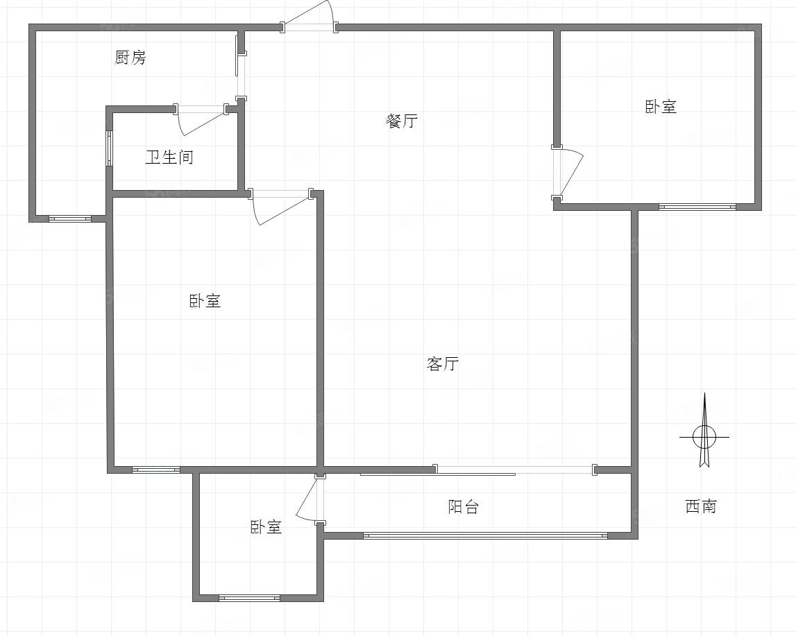 时代都汇D组团3室2厅1卫82.82㎡东北106万