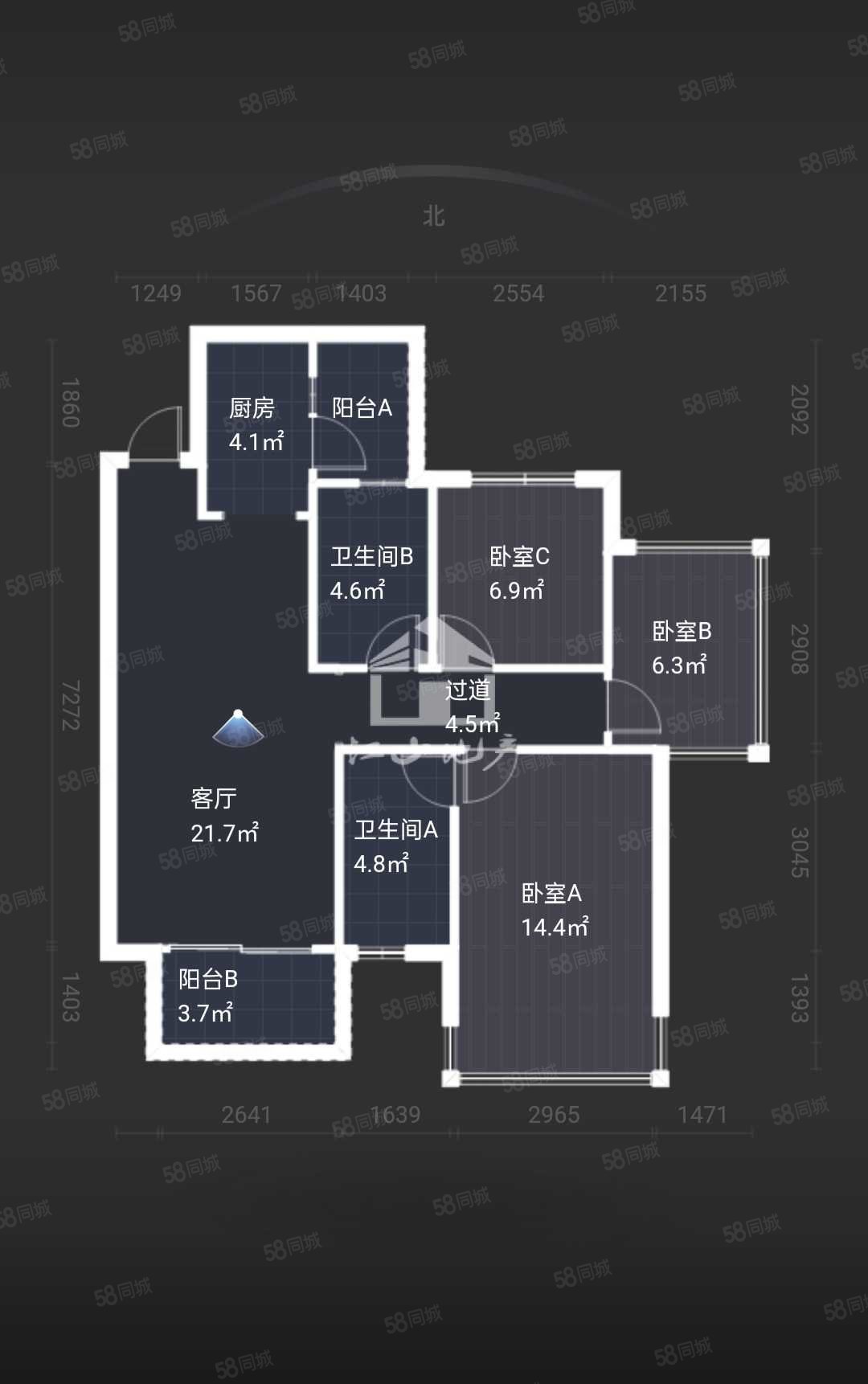 保利领秀前城翎峯台3室2厅2卫89㎡南122万