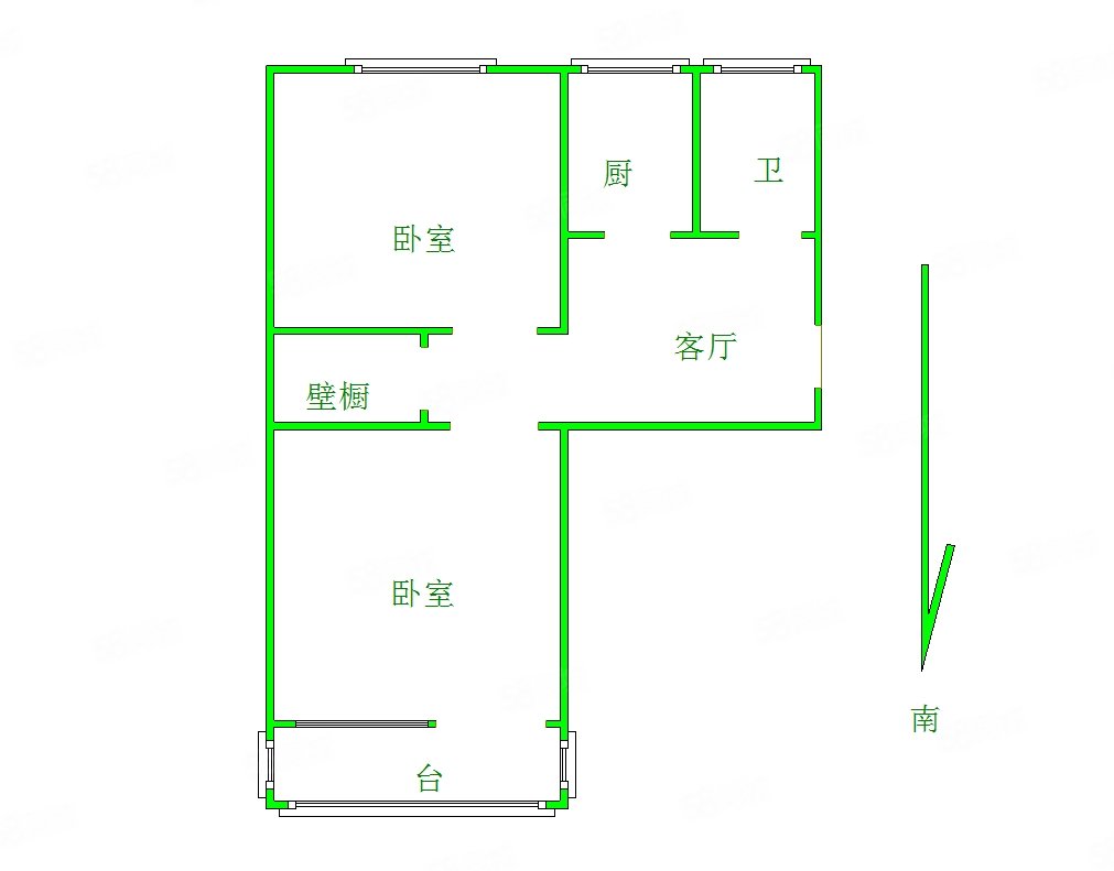 秀峰里小区2室1厅1卫58㎡南北138万