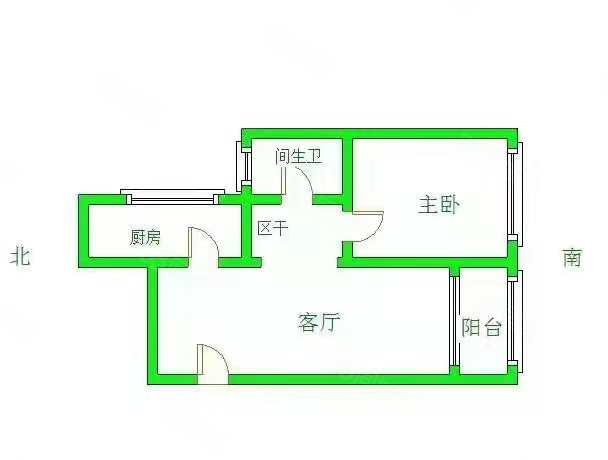 松南城蔷薇苑1室2厅1卫60㎡南145万