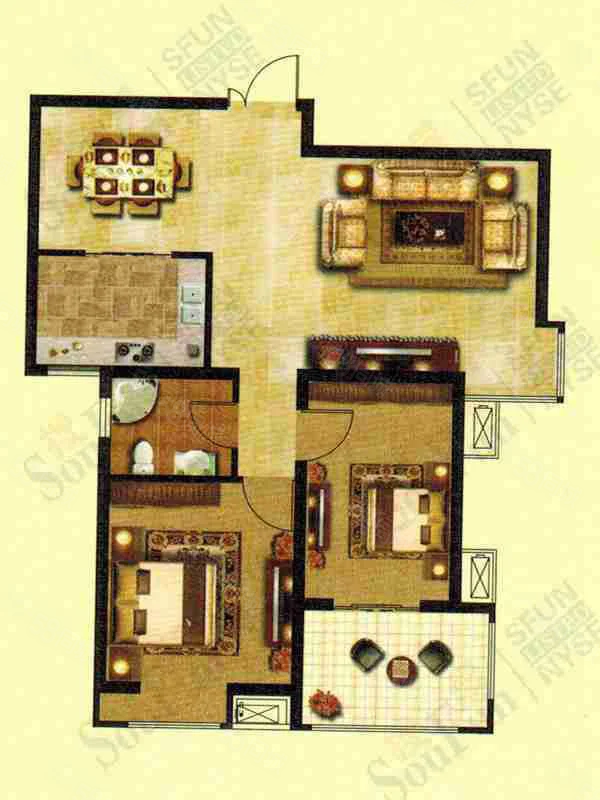 涵翠苑A区2室1厅1卫97㎡南78万