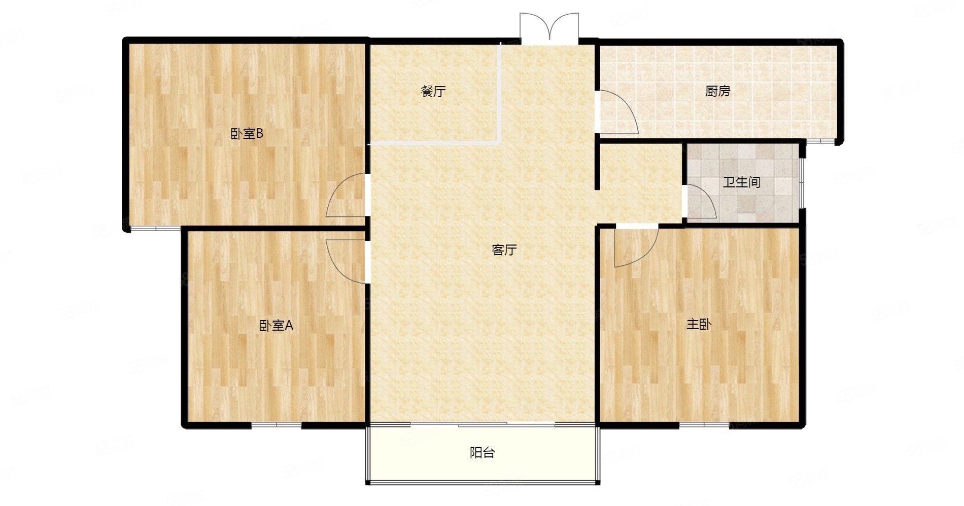 送车位美麟常青藤毛坯飞机户型三室前排全天采光
