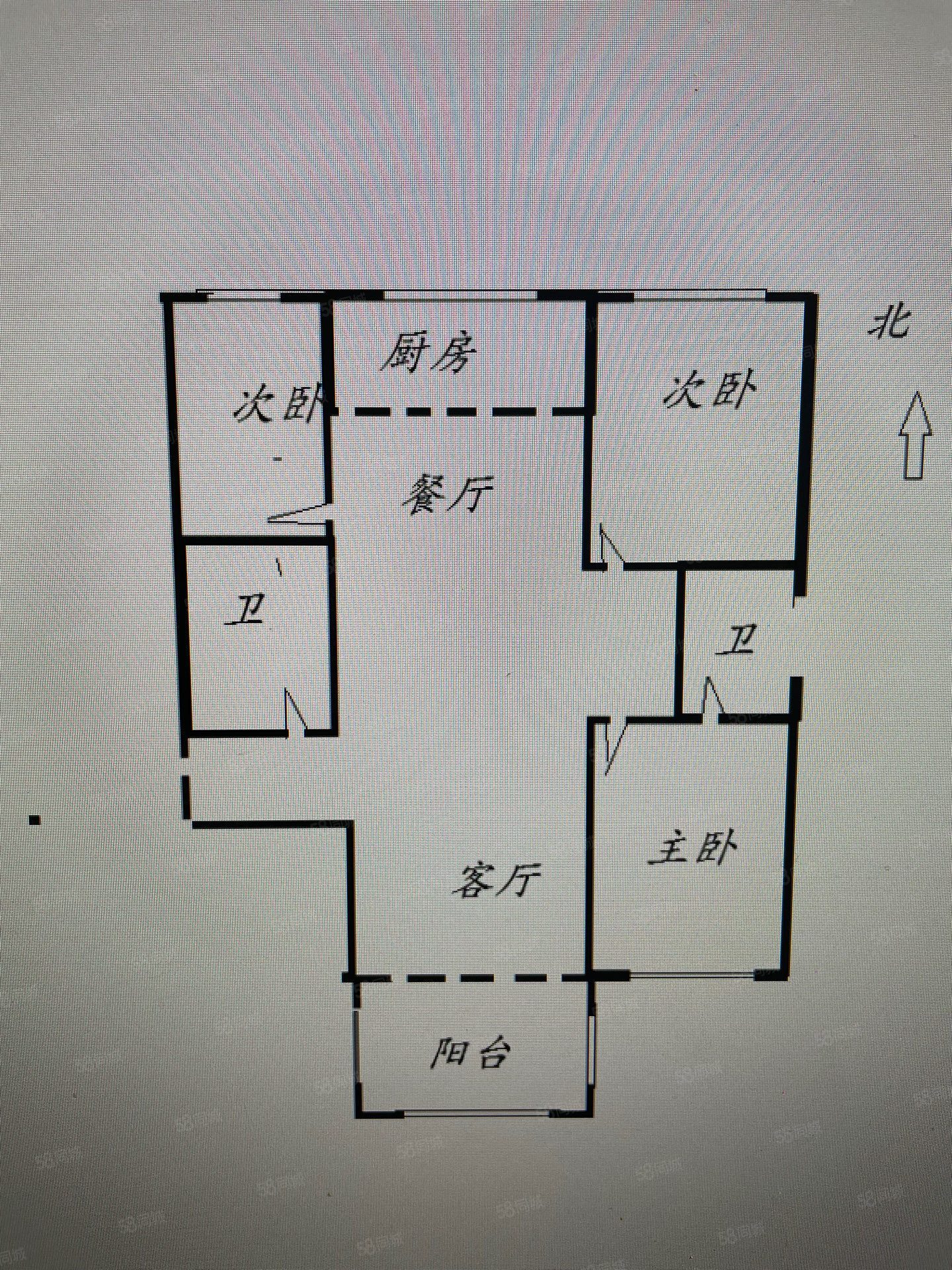 汇源城3室2厅2卫137㎡南北76万